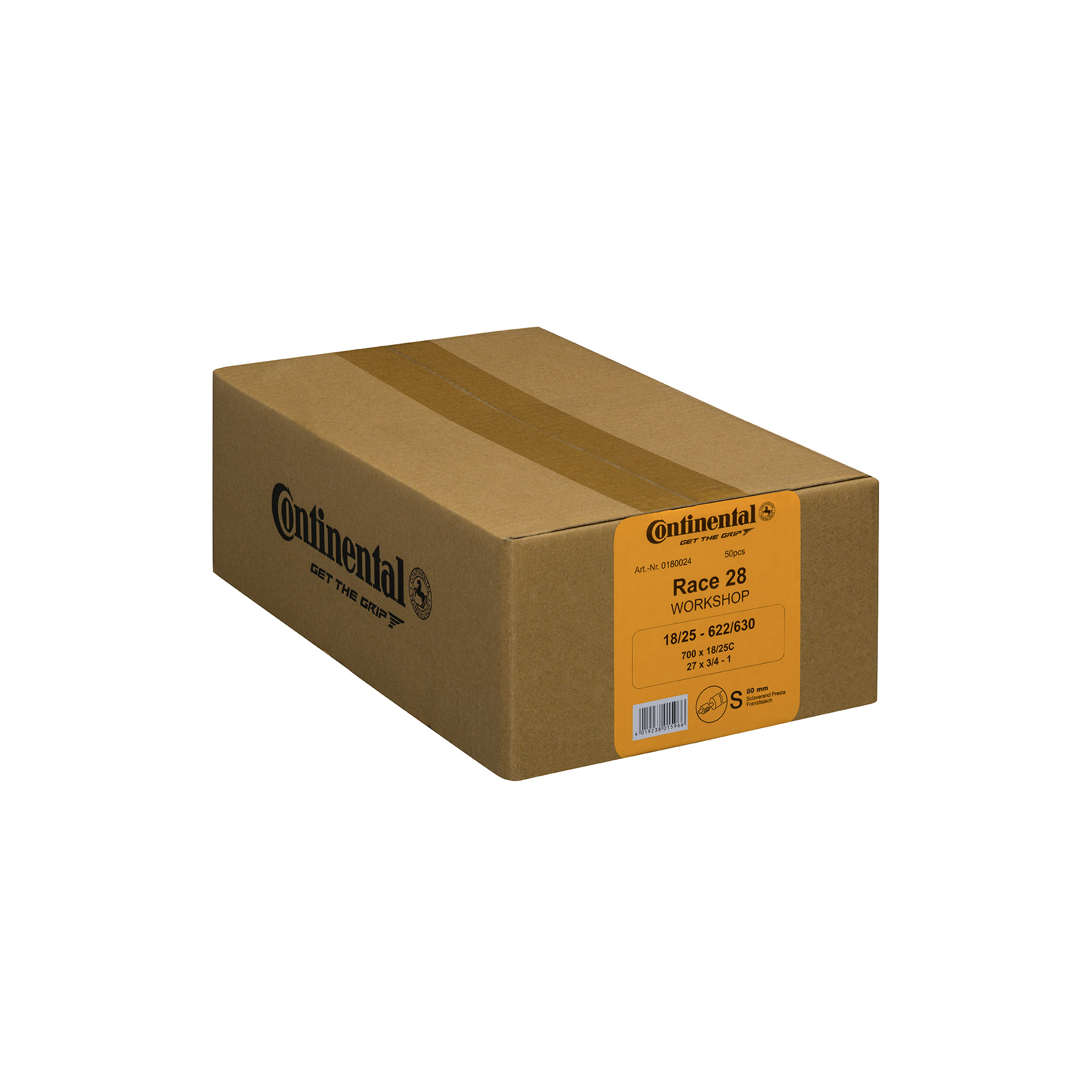 Continental Workshop Tubes - Presta 60mm Valve 50pcs: BLACK 700X20-25C