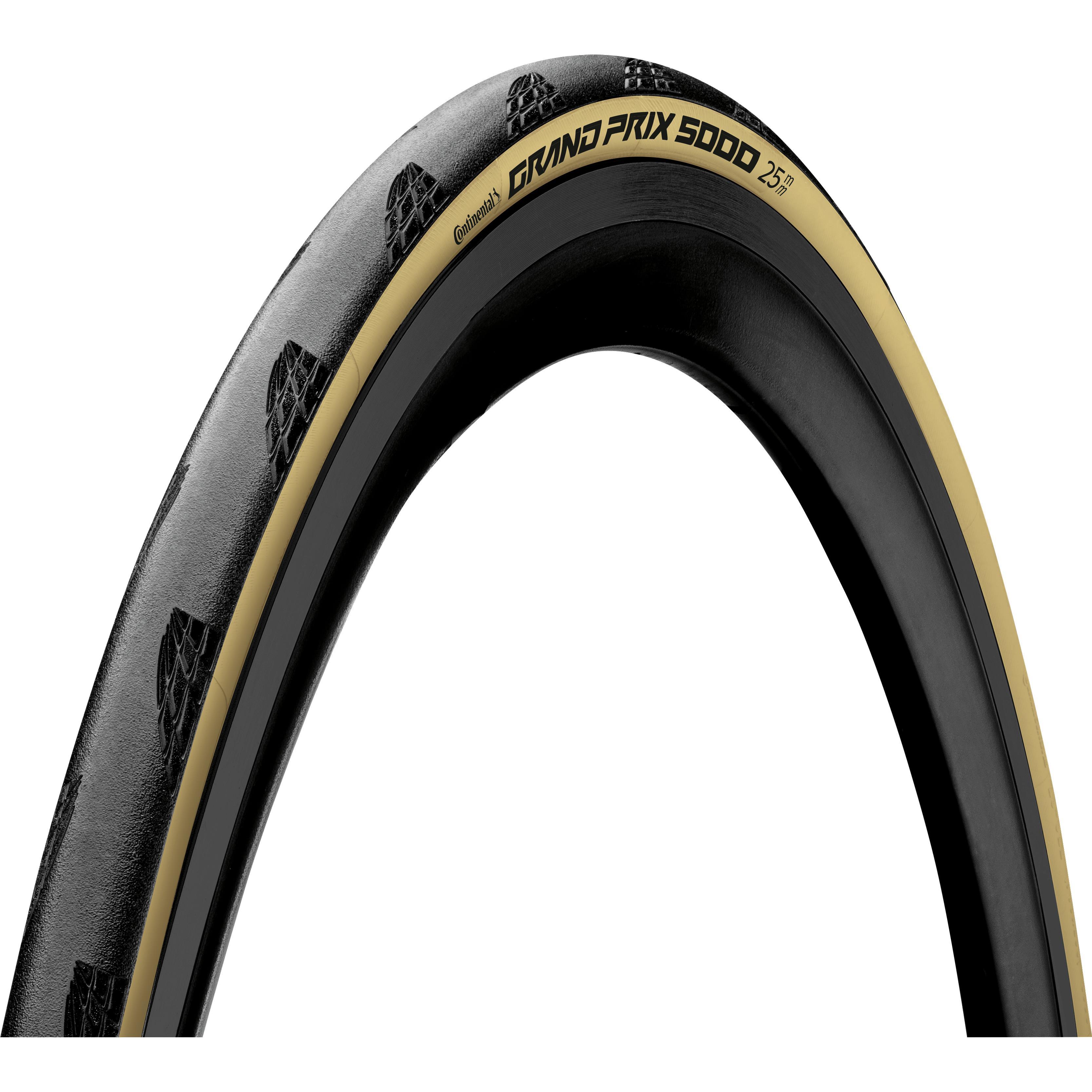 Continental Grand Prix 5000 All-Season Tubeless Ready Foldable Tyre: BLACK/CREAM 700X28C