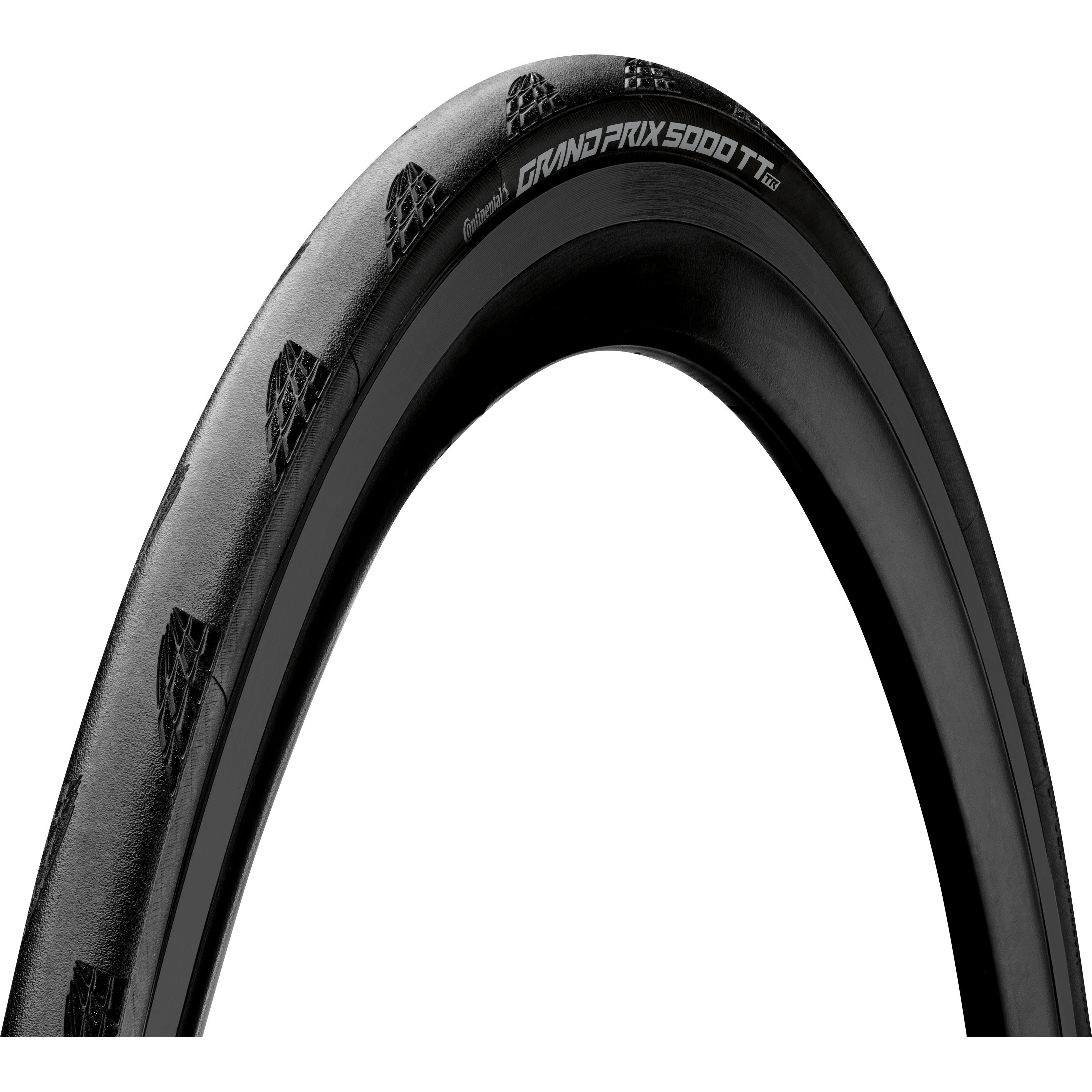Continental Grand Prix 5000S Tubeless Ready TT Tyre: BLACK/BLACK 700X30C