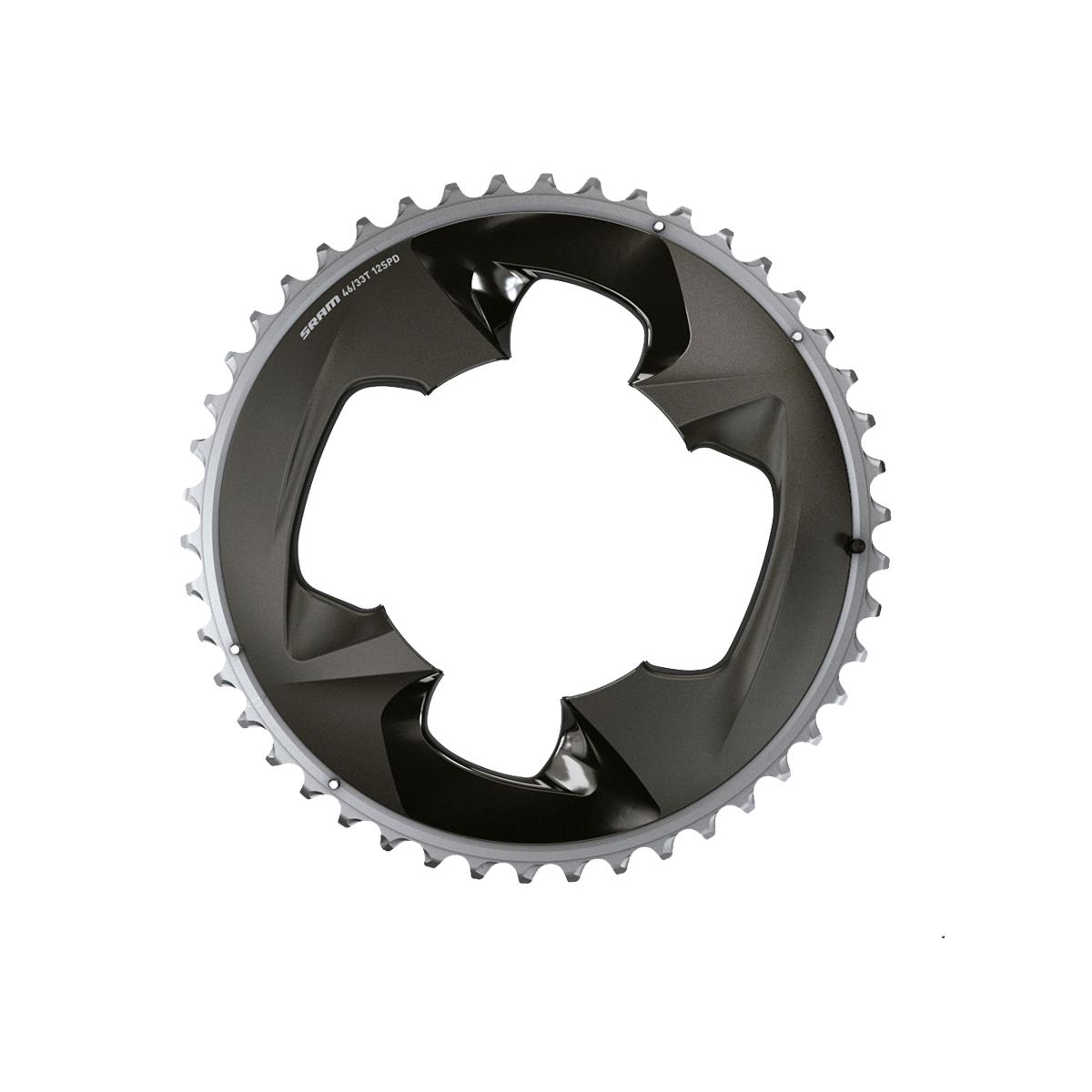 SRAM Chain Ring Road 107Bcd 2X12 Force With Cover Plate: POLAR GREY 12SPD 48T