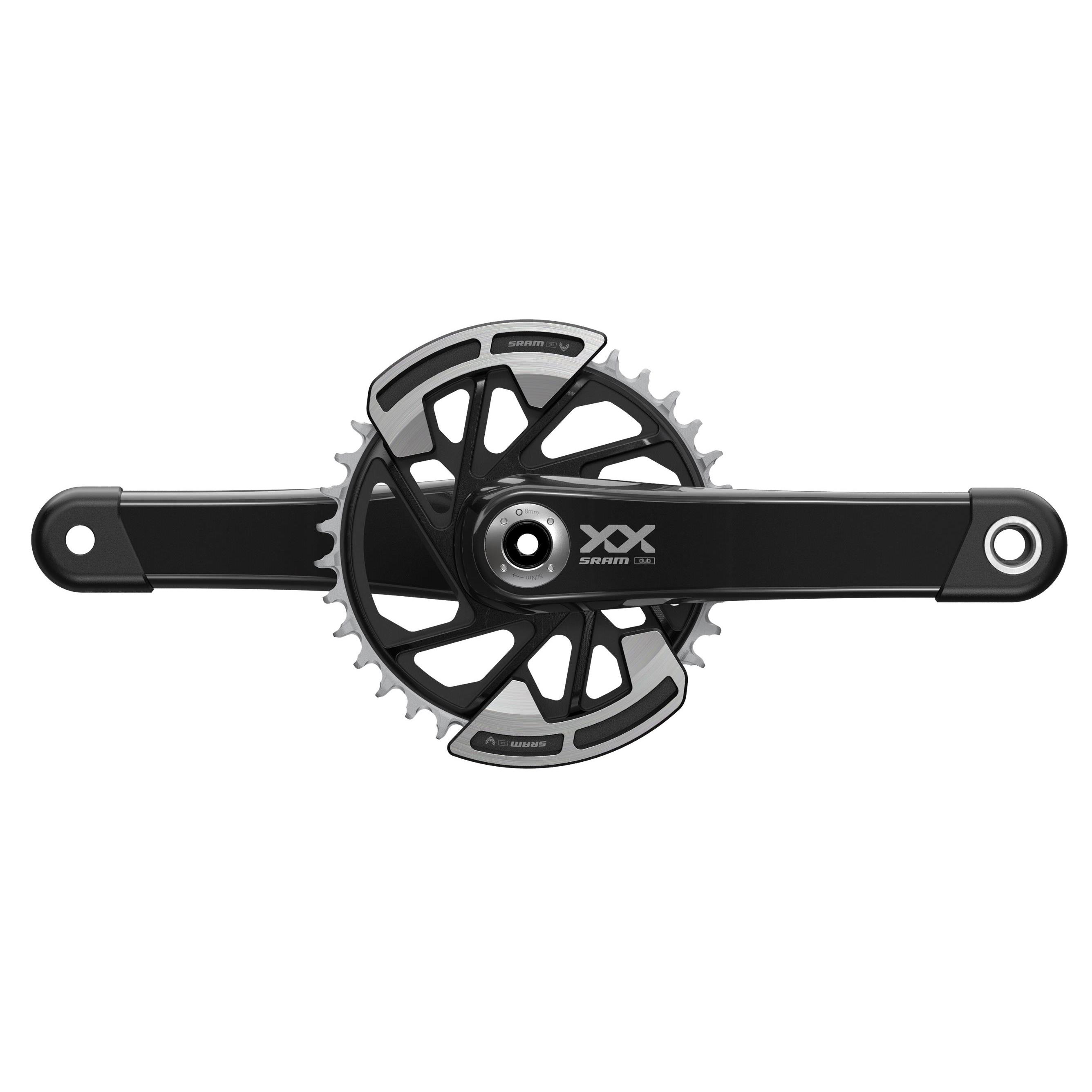 SRAM Crankset XX Eagle Q174 55mm Chainline Dub MTB Wide Black 2-Guards 32T T-Type (BB Not Included) 2023: BLACK 175MM
