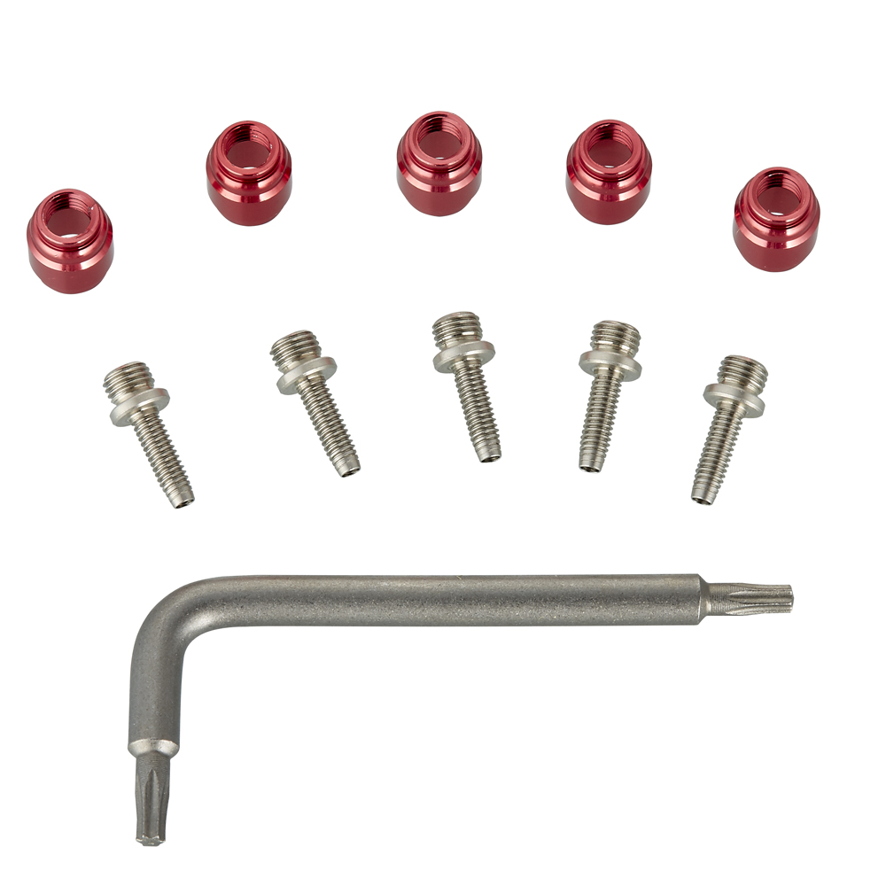 Sram Spare - Disc Brake Spare Lever Hydraulic Disc Brake Hose Fitting KitIncludes 5 Threaded HoseBarbs 5 Red Comp Fittings 1 T8 TORX) Qty 5: size