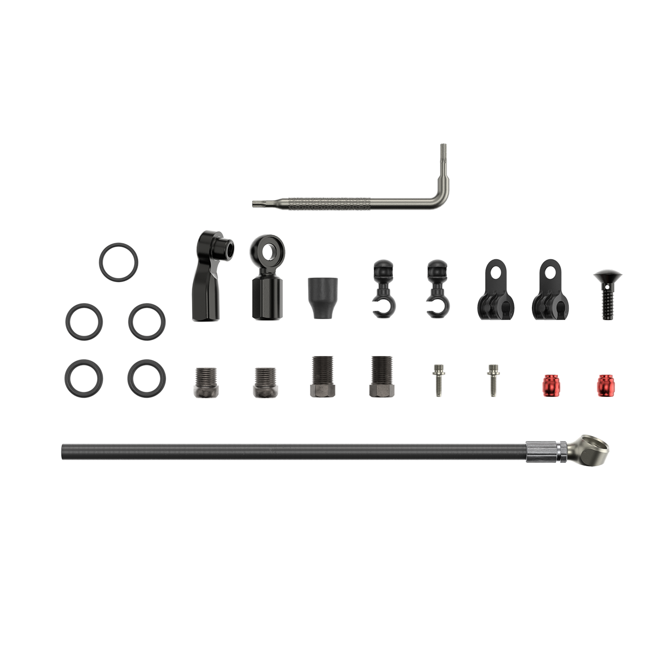 SRAM Spare - Disc Brake Hydraulic Hose Kit - Beveled Banjo -2000mmblk (Inc. Banjo Fittings) - Flat MountRed22Force22Rival22Force 1Force CX1Apex1 HRDS700: BLACK 2000mm