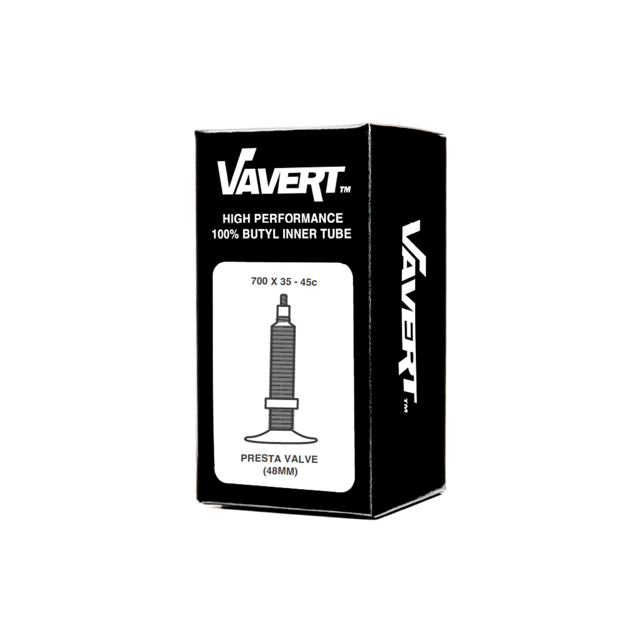 VAVERT INNER TUBE 700X35/43C PRESTA VALVE (40MM) BLACK 700X35-43C